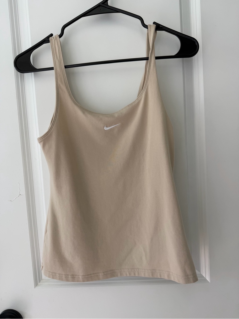 Nike Women's Tan Tank Top with White Swoosh